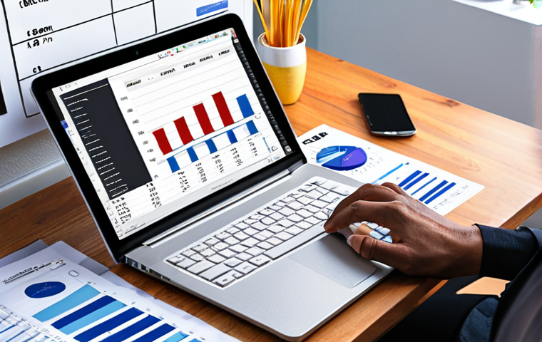 **Budget Planning Visual**: Create an image of a person sitting at a desk with a laptop and a spreadsheet open, detailing their income and expenses. Include visual elements like graphs and charts to represent financial data, and have the person look focused and organized.